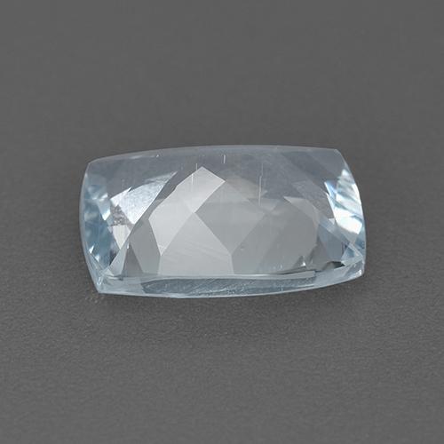 Aguamarina blanco natural de 1,72 ct, corte cojín, VS