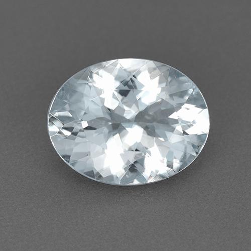 Aguamarina blanco natural de 1,60 ct, corte óvalo, VVS
