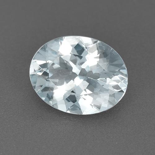 Aguamarina blanco natural de 1,60 ct, corte óvalo, VVS