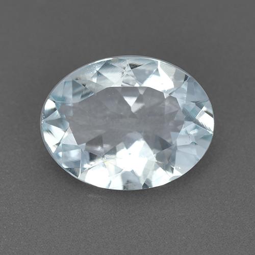 Aguamarina blanco natural de 1,47 ct, corte óvalo, VVS-VS