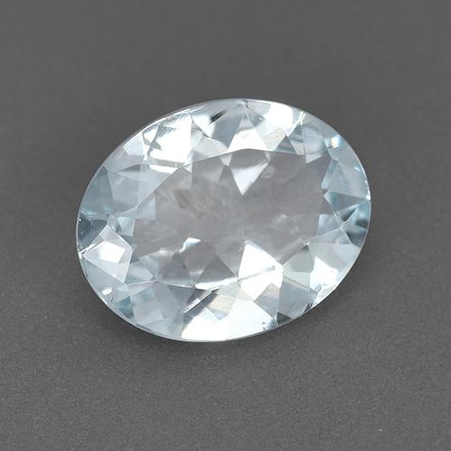 Aguamarina blanco natural de 1,47 ct, corte óvalo, VVS-VS