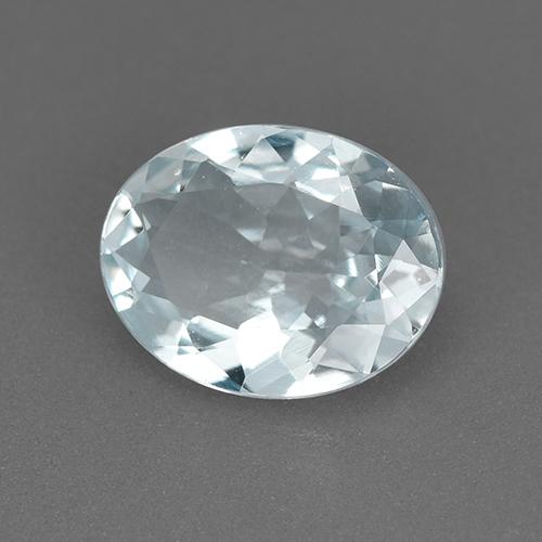 Aguamarina azul natural de 1,38 ct, corte óvalo, VVS