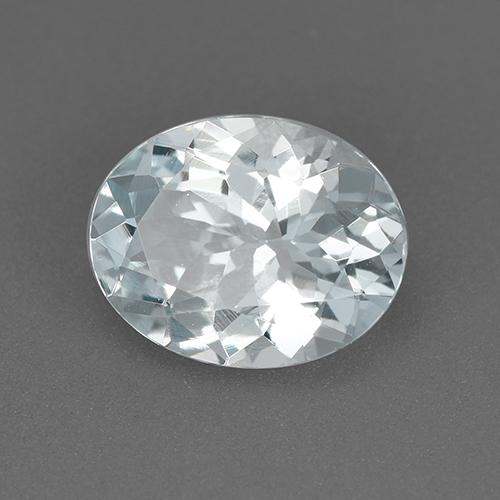 Aguamarina Blanco azulado natural de 1.66 ct, Corte Óvalo, VVS
