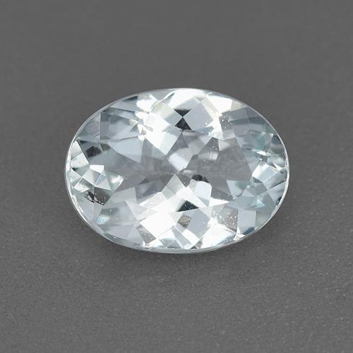 Aguamarina blanco natural de 1,13 ct, corte óvalo, VVS