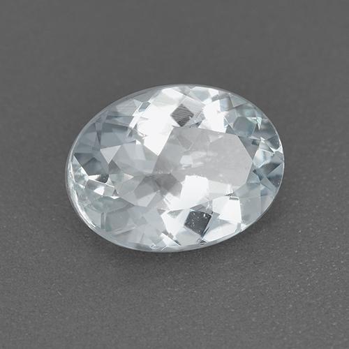 Aguamarina blanco natural de 1,13 ct, corte óvalo, VVS