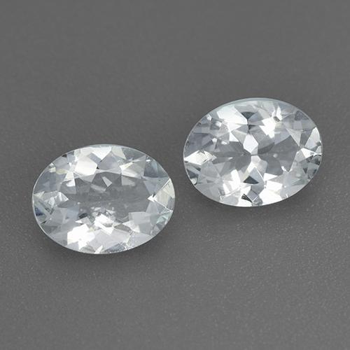 Gemas de aguamarina blanco natural de 1,98 ct, corte óvalo, VS