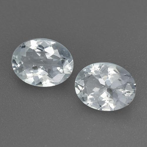 Gemas de aguamarina blanco natural de 1,98 ct, corte óvalo, VS