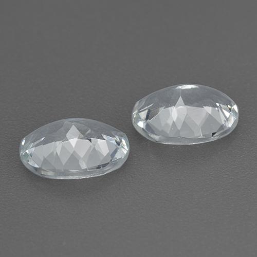 Gemas de aguamarina blanco natural de 1,98 ct, corte óvalo, VS
