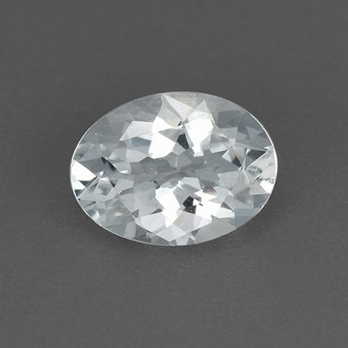 Aguamarina blanco natural de 0,90 ct, corte óvalo, VVS