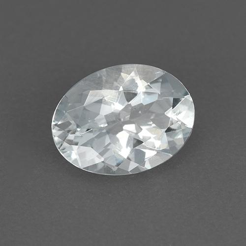 Aguamarina blanco natural de 0,90 ct, corte óvalo, VVS
