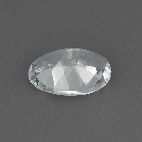 Aguamarina blanco natural de 0,90 ct, corte óvalo, VVS