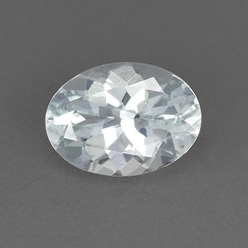 Aguamarina blanco natural de 0,87 ct, corte óvalo, VVS-VS