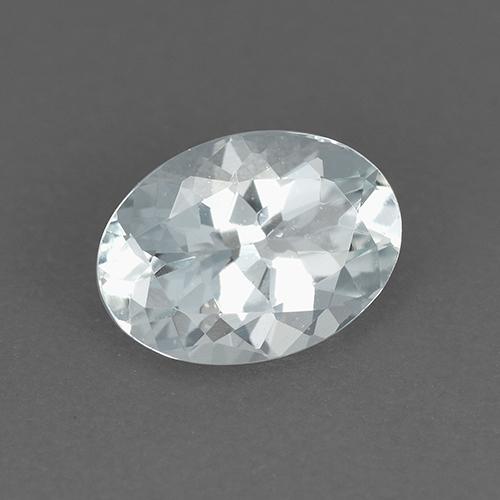 Aguamarina blanco natural de 0,87 ct, corte óvalo, VVS-VS