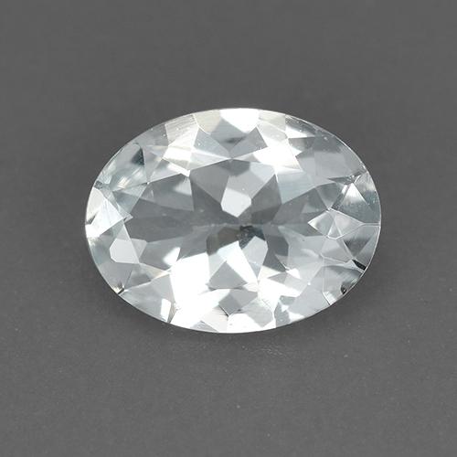Aguamarina blanco natural de 0,88 ct, corte óvalo, VVS