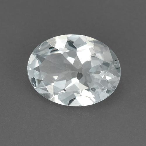 Aguamarina blanco natural de 0,88 ct, corte óvalo, VVS
