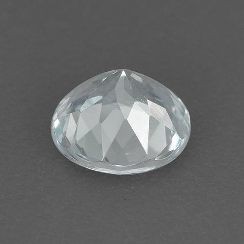 Aguamarina blanco natural de 0,70 ct, corte redondo, VVS-VS