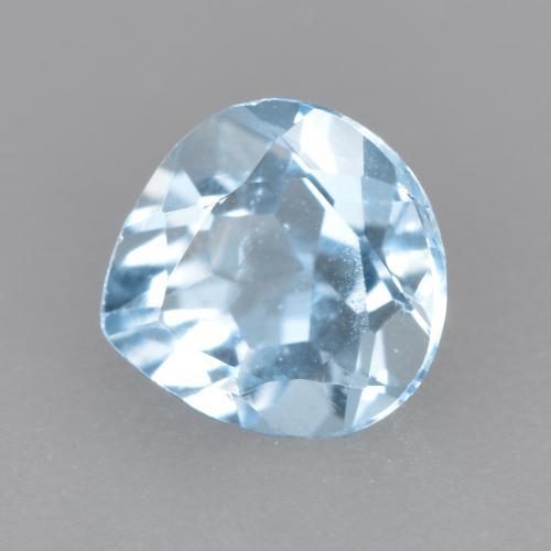 Aguamarina azul natural de 0,42 ct, en forma de pera, VS