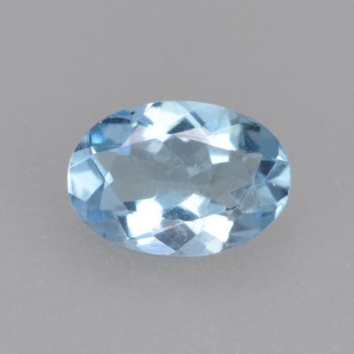 Aguamarina azul natural de 0,38 ct, corte óvalo, VS