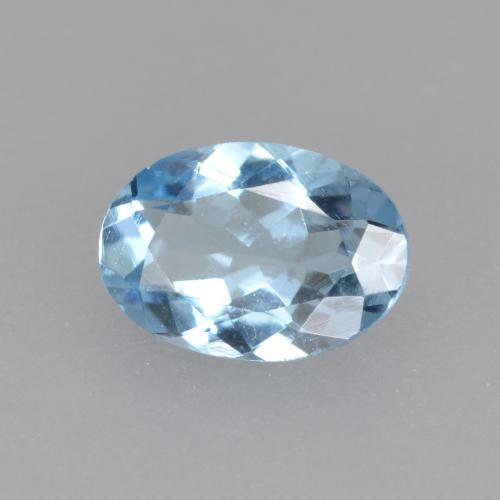 Aguamarina azul natural de 0,38 ct, corte óvalo, VS