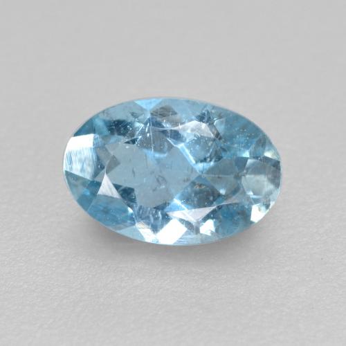 Aguamarina azul natural de 0,38 ct, corte óvalo, VS-SI