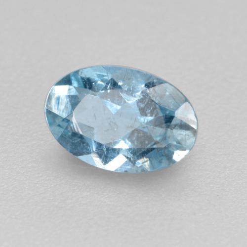 Aguamarina azul natural de 0,38 ct, corte óvalo, VS-SI