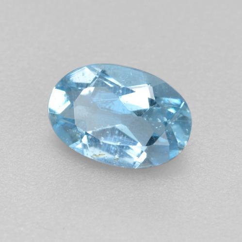 Aguamarina azul natural de 0,33 ct, corte óvalo, VS-SI