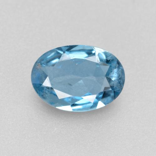 Aguamarina azul natural de 0,41 ct, corte óvalo, VS-SI