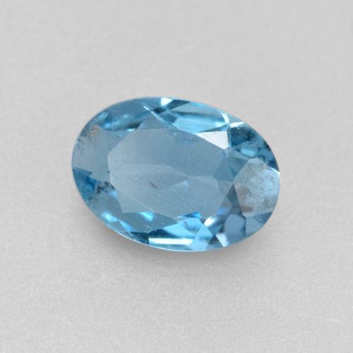 Aguamarina azul natural de 0,41 ct, corte óvalo, VS-SI
