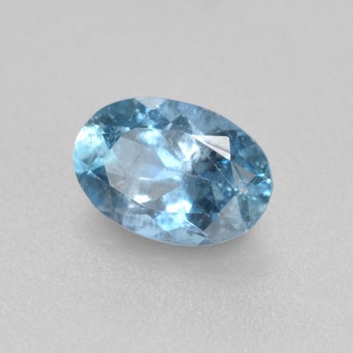 Aguamarina azul natural de 0,44 ct, corte óvalo, VS-SI