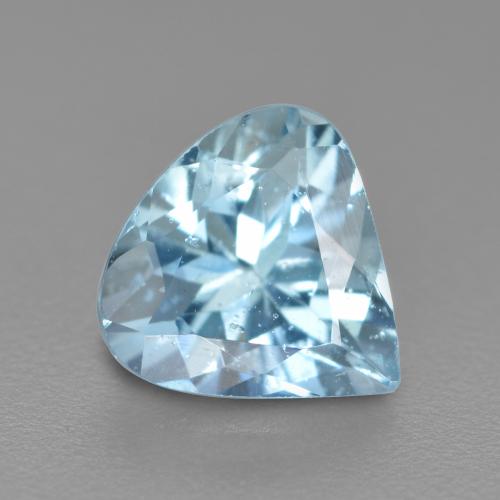 Aguamarina azul natural de 0,74 ct, en forma de pera, VS-SI