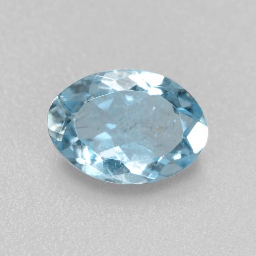 Aguamarina azul natural de 0,65 ct, corte óvalo, VS-SI