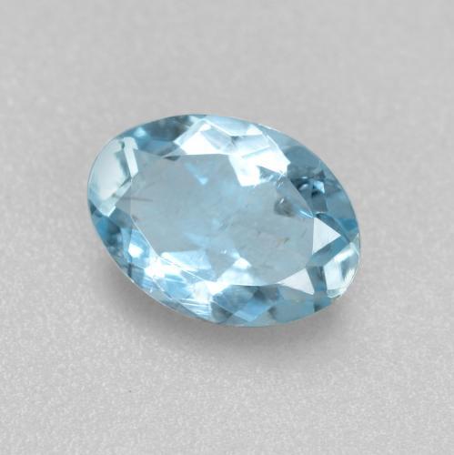 Aguamarina azul natural de 0,65 ct, corte óvalo, VS-SI