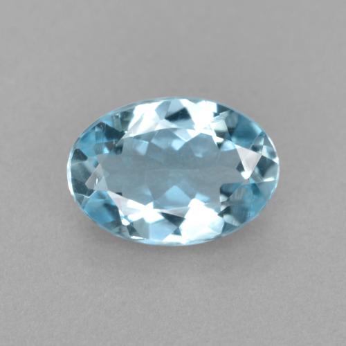 Aguamarina Celeste natural de 0.49 ct, Corte Óvalo, VS