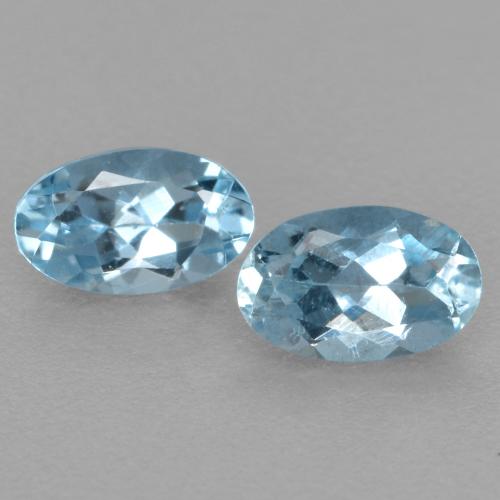 Gemas de aguamarina azul natural de 0,53 ct, corte óvalo, VS-SI
