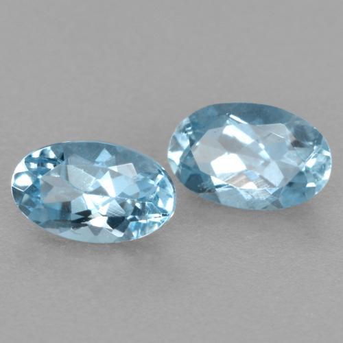 Gemas de aguamarina azul natural de 0,53 ct, corte óvalo, VS-SI