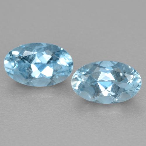 Gemas de Aguamarina Azul claro natural de 0.51 ct, Corte Óvalo, VS-SI