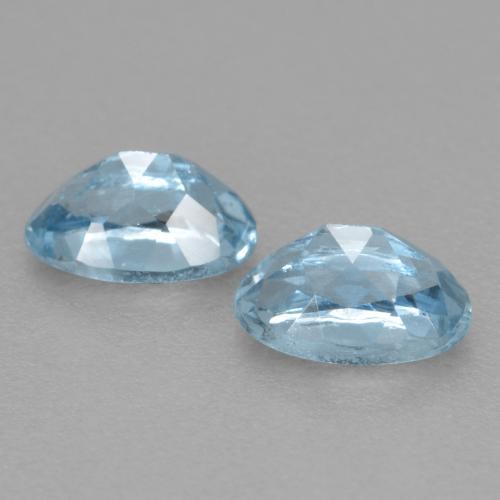 Gemas de Aguamarina Azul claro natural de 0.51 ct, Corte Óvalo, VS-SI