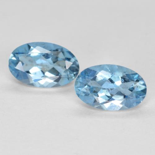 Gemas de aguamarina azul natural de 0,41 ct, corte óvalo, VS-SI