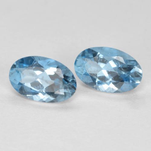 Gemas de aguamarina azul natural de 0,41 ct, corte óvalo, VS-SI