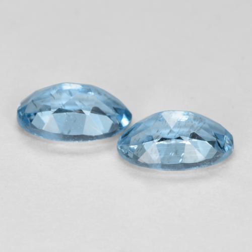 Gemas de aguamarina azul natural de 0,41 ct, corte óvalo, VS-SI