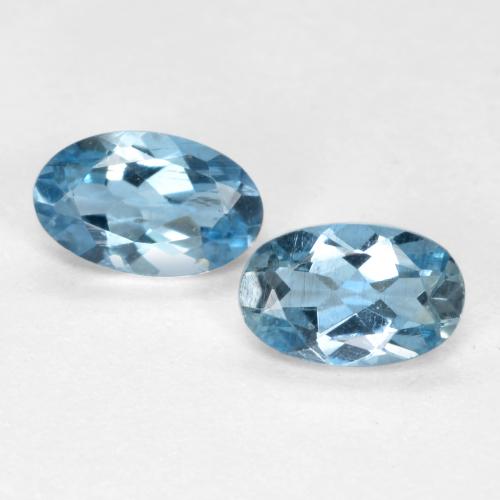 Gemas de Aguamarina Azul claro natural de 0.39 ct, Corte Óvalo, VS-SI