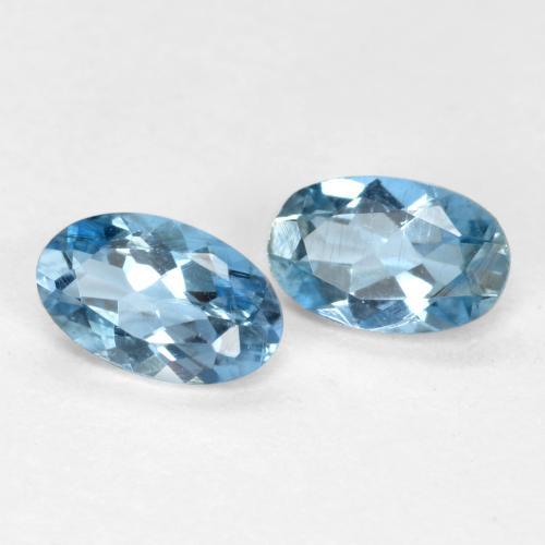 Gemas de Aguamarina Azul claro natural de 0.39 ct, Corte Óvalo, VS-SI