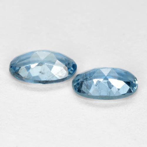 Gemas de Aguamarina Azul claro natural de 0.39 ct, Corte Óvalo, VS-SI
