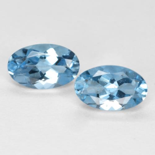 Gemas de aguamarina azul natural de 0,45 ct, corte óvalo, VS-SI