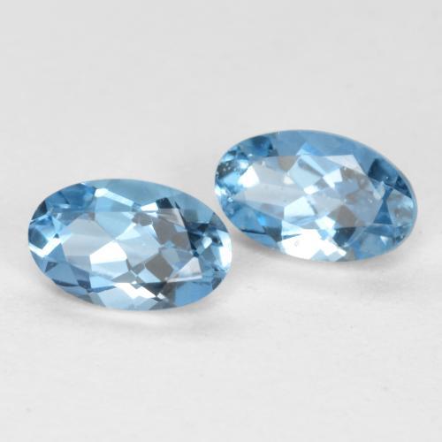 Gemas de aguamarina azul natural de 0,45 ct, corte óvalo, VS-SI