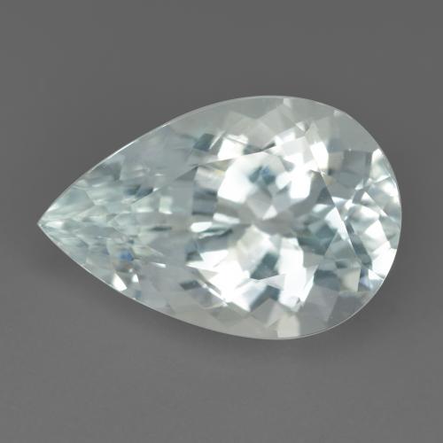 Aguamarina Blanco verdoso muy claro natural de 4.52 ct, En forma de pera, VVS