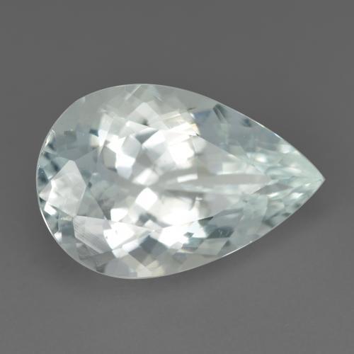 Aguamarina Blanco verdoso muy claro natural de 4.52 ct, En forma de pera, VVS