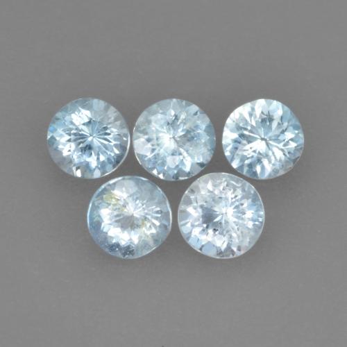 Gemas de Aguamarina Celeste natural de 1.10 ct, Corte Redondo, VS-SI