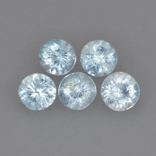 Gemas de Aguamarina Celeste natural de 1.10 ct, Corte Redondo, VS-SI