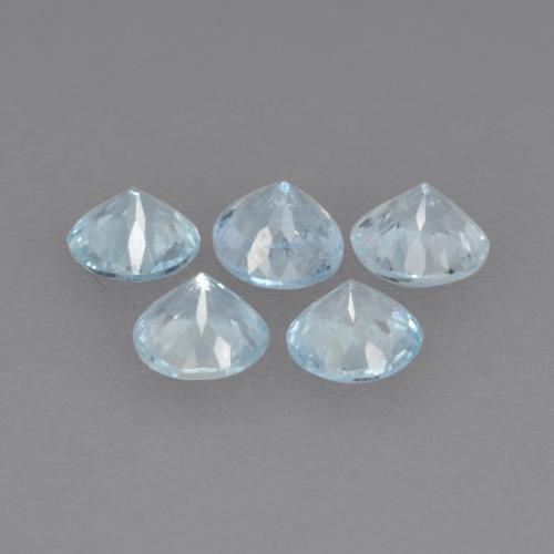Gemas de Aguamarina Celeste natural de 1.10 ct, Corte Redondo, VS-SI